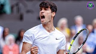 Carlos Alcarazs ridiculously quick 106MPH forehand  Final  Wimbledon 2024 [upl. by Lardner]