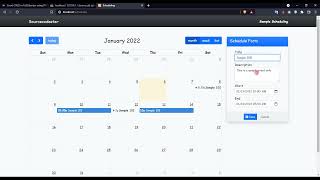 Event CRUD in FullCalendar using PHP and jQuery Tutorial DEMO [upl. by Pubilis110]