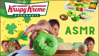 ASMR  MUKBANG Krispy Kreme Doughnuts  St Patricks Day [upl. by Neelyahs872]