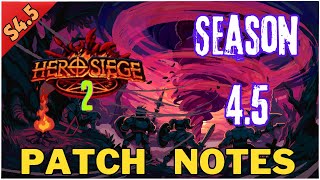 Season 45 Temporary Patch Notes  Hero Siege 2 [upl. by Roehm]