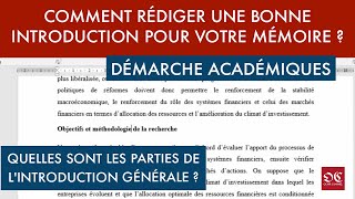 Comment rédiger une bonne introduction pour votre mémoire  Méthodologie de recherche [upl. by Armbrecht]