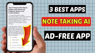 3 Best Notes Ai Apps For Android in 2024 [upl. by Isobel]