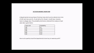 Decision making under risk  Example 1 [upl. by Balch126]