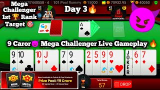 Day 3  ₹9 Carore😈 Mega Challenger Live Gameplay 🔥 [upl. by Ordnassela]