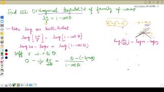 Orthogonal trajectories Differential equation 22MATX1121MAT1118MAT11VTUSUK M12ar1costheta [upl. by Aznofla]