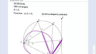 Grade 11 Circle Geometry To Prove a Line is a Tangent Pg 260 Ex 8g [upl. by Galatia214]