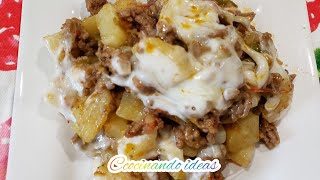 Carne molida con papas y queso es algo delicioso [upl. by Edwine719]