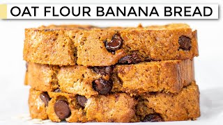 BANANA BREAD WITH OAT FLOUR  easy healthy moist recipe [upl. by Colson]