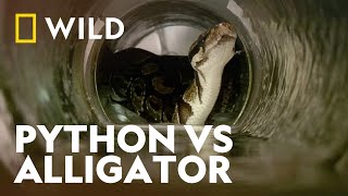 Burmese Python Eats An Alligator Whole  Worlds Deadliest Snakes  National Geographic WILD [upl. by Devon]