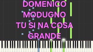 domenico modugnotu si na cosa granderallentatoslowpiano facile easy tutorial [upl. by Namyac]