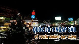 Quốc lộ 1 ngập nửa mét vì triều cường  VTV CẦN THƠ [upl. by Sylvan]