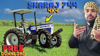 Swaraj 744 amp Ford 3600 in Mud  Swaraj 744 4x4 Download Link  Mung bean Challenge  Dhaliwal Gaming [upl. by Martz]