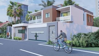 VILLA DUPLEX MODERNE HAUT STANDING  DUPLEX HOUSE DESIGN  ARCHITECTURE ANIMATION LUMION [upl. by Kemme992]