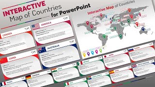 Interactive World Map PowerPoint Template  Clickable Countries with Detailed Slides [upl. by Eerual]