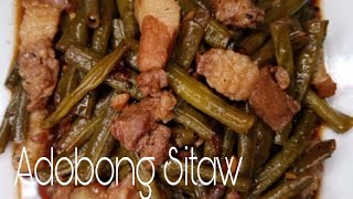 PAANO MAGLUTO NG ADOBONG SITAW NA MAY BABOY  ADOBO SITAW RECIPE  My Kusina Recipe [upl. by Let]