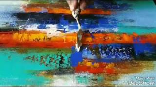 Abstract Painting  How to paint Acrylic abstract painting  Demonstration  Easy  Techniques [upl. by Sunderland]