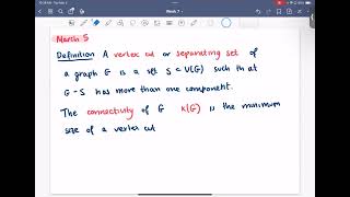 Graph Theory Lecture 11 Connectivity [upl. by Notwen]