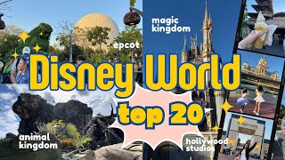 Top 20 rides attractions and foods in Disney World 2024 and Best Disney World Park [upl. by Jerman]