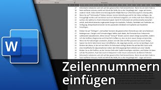 Word Zeilennummern einfügen  Word Zeilennummern anzeigen ✅ Tutorial [upl. by Seuqram251]