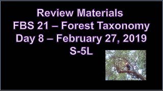 FBS 21  FOREST TAXONOMY 2nd Sem 20182019 Notes  DAY 8  February 27 2019  Wednesday [upl. by Niwrad]