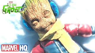 Groot en la nieve  Yo Soy Groot  Marvel HQ España [upl. by Ecnerual]