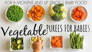 8 VEGETABLE PUREE for babies 6 months and up [upl. by Groark]