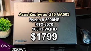 ASUS ZEPHYRUS G15 GA503 REVIEW  RYZEN 9 5900HS  RTX 3070 [upl. by Alexandrina394]