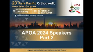 Know your APOA2024 Experts  Part 2 [upl. by Schroeder]