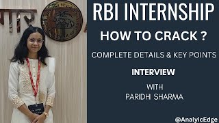 RBI Summer Internship Detailed interview  Internship in RBI  Internship 2024 rbi internship [upl. by Aracahs811]