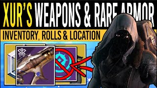 Destiny 2 XURS WEAPONS amp MORE DISABLED LOOT 1st September Xur Inventory  Items amp Location [upl. by Eimma]