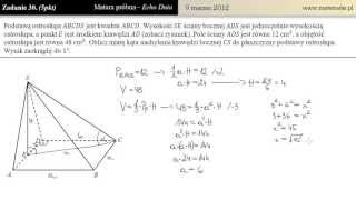 30 Matura próbna 9 marca 2012 ostrosłup [upl. by Gnil812]