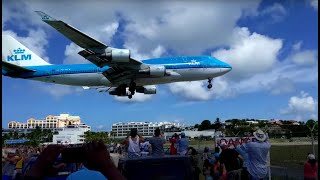 The last KLM Boeing 747 landing SXM [upl. by Venetis437]