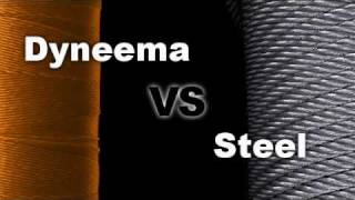 Dyneema rope VS steel rope  strength test  break test [upl. by Anuahc388]