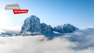 DOLOMITES Val Gardena covered in white [upl. by Htebazila]