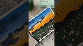 Gouache Landscape painting 🌄 gouachepainting gouache landscape sunset shorts youtubeshorts [upl. by Ettenay131]