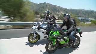 Sportbike vs Naked Bike ZX6R vs YZFR6 amp Z900 vs FZ09 — ON TWO WHEELS [upl. by Alyssa146]