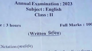 sankardev sishu niketan class 2 english question paper 2023  Class 2 english paper  Class 2 [upl. by Ased]