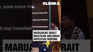 Maruarar Sirait Ingatkan Ancaman Investasi Bodong maruararsirait investasisaham [upl. by Morvin]