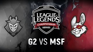 G2 vs MSF  Week 8 Day 2  EU LCS Summer Split  G2 Esports vs Misfits Gaming 2018 [upl. by Coltin]