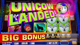 UNICOW LANDED BIG BONUS WOLF EYES SLOT MACHINE  NEW GAME 1st Experience  CASINO SLOT BONUS [upl. by Aneled433]