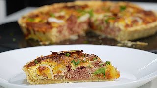 Corned BEEF and Onion Quiche DELICIOUS and HEARTY dish perfect for any meal [upl. by Carberry]