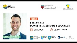 ONLINE EDUKACIJA Emobilnost  Pokretanje zelenije budućnosti [upl. by Radborne]