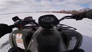 Arctic cat 500efi TOP SPEED TEST and frozen lake drifting [upl. by Aiykan]