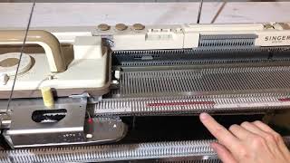 Automatic eWrap CastOn Using Silver Reed or Singer Knitting Machine [upl. by Baumbaugh]