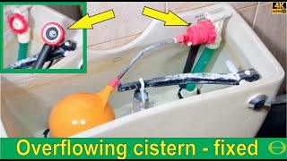 Toilet cistern overfilling amp overflowing  how to fix a toilet that is not shutting off  float fix [upl. by Dorolice384]