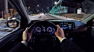 2021 Hyundai i10  Comfort  10l 67HP  Night POV Test Drive in winter season  Consumption info [upl. by Garey733]