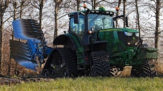 4 Track Deere  John Deere 6215R with Zuidberg tracks  Ploughing 2018 [upl. by Kumar]