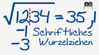 Schriftliches Wurzelziehen  OHNE Quadratzahlen [upl. by Mildred]