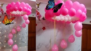 How to make Balloon jhoomar  easy decoration ideas at home  balloon decoration jhumar [upl. by Airbma]