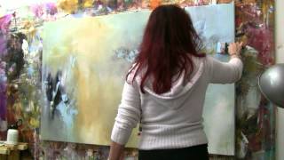 Abstract acrylic painting Demo  Abstrakte Malerei quotWindgeflüsterquot by ZacherFinet [upl. by Solana]